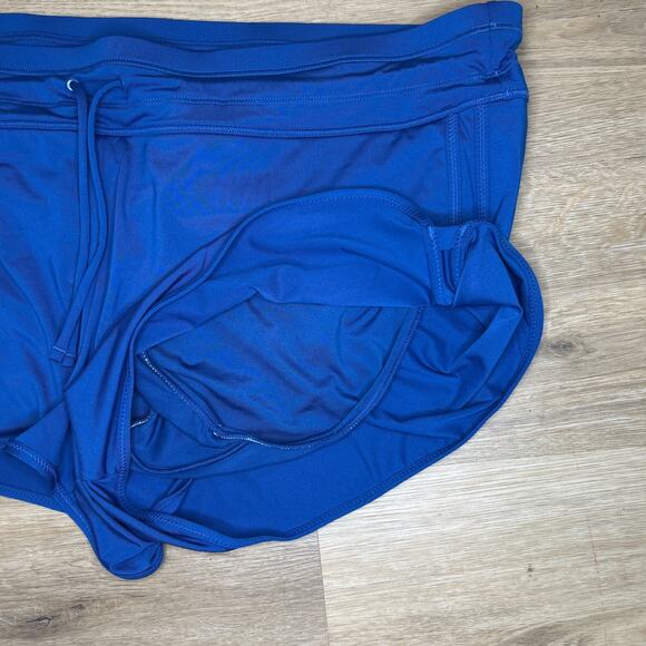 Athleta Women’s L Kata Swim Shorts Drawstring Lined Blue Boy shorts Swimwear - Picture 3 of 6
